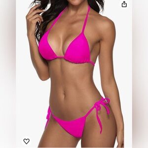 Suvimuga women 2 piece swimsuit sexy swimwear halter string triangle bikini sets